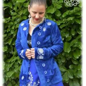 "Radiant Zala" autumn coat, blue