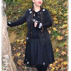 "Radiant Zala" autumn coat, black