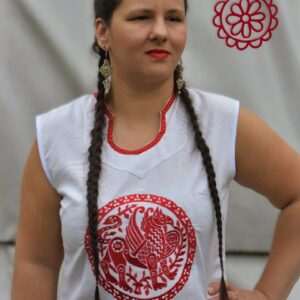 "True legend" tunic, white-red