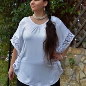 "Radiant Zala" butterfly blouse, white