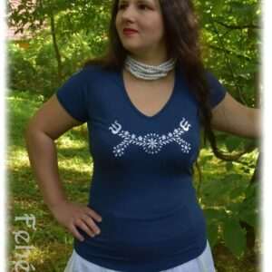 "Radiant Zala" top, short-sleeved, blue