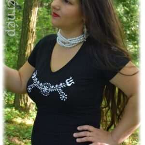 "Radiant Zala" top, short-sleeved, black