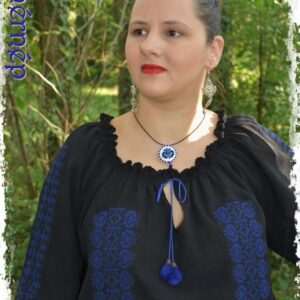 "Barberry" gauze blouse, black-blue