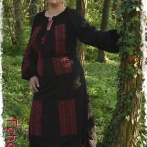 "Barberry" gauze blouse, black-red