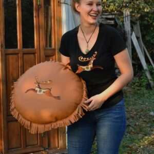 "Golden Stag" top, short-sleeved, black