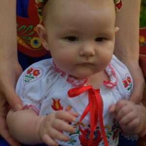 "Little Matyó Flower" bow-tie blouse, short-sleeved, white