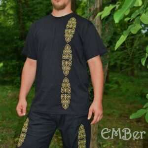 "Creation" T-shirt, black-gold