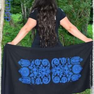 "Breeze" shawl, black-blue