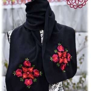 "Matyó Flower" scarf, black