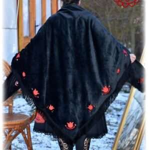"Flowers of Mezőség" wrap, black
