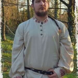 "Solt" shirt, beige-burgundy