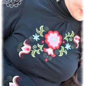 "Cuman Flower" turtleneck, black