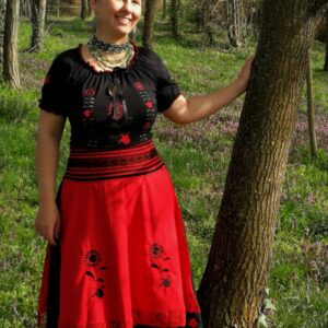 "Csángó Flower péntős rokolla" skirt with petticoat