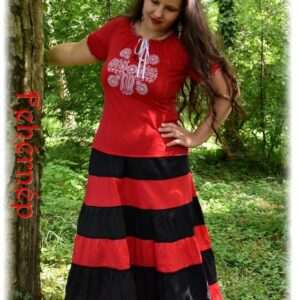 Country skirt, black-red