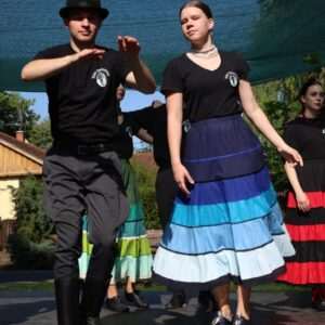 Country skirt, shades of blue