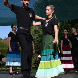 Country skirt, shades of green