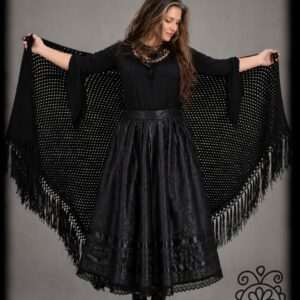 "Kite" skirt, black brocade
