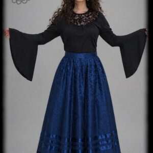 "Kite" skirt, blue brocade