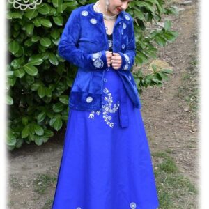 “Radiant Zala” wrap skirt, blue